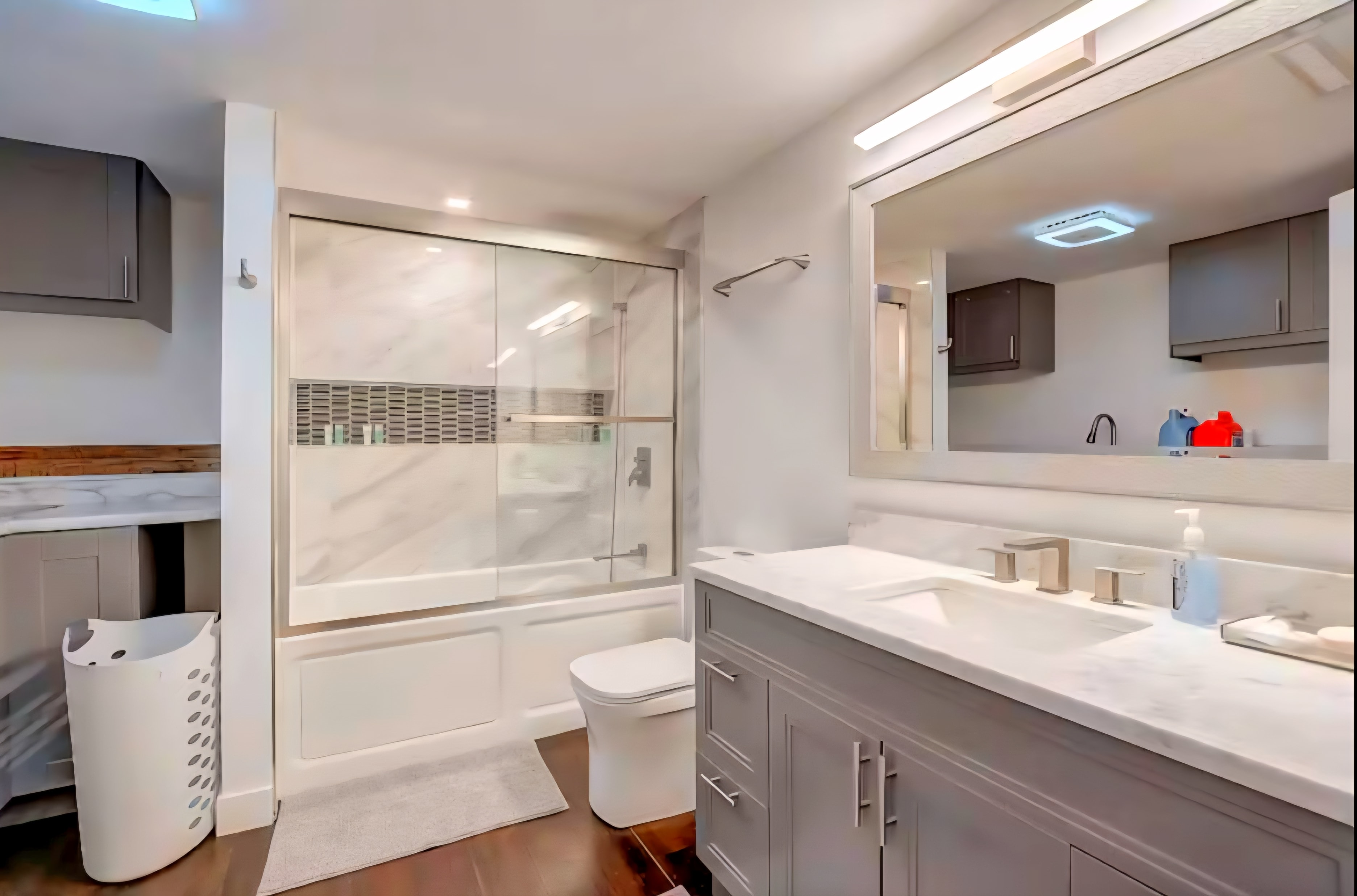 Full Bath Remodel — Gray & Glass