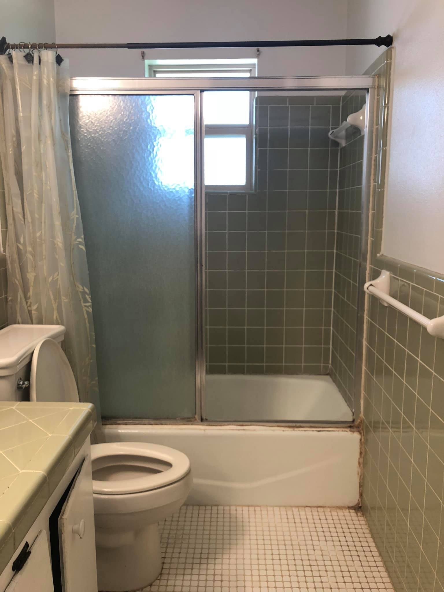 Bath Conversion — 3D Wave Tile & Glass Door