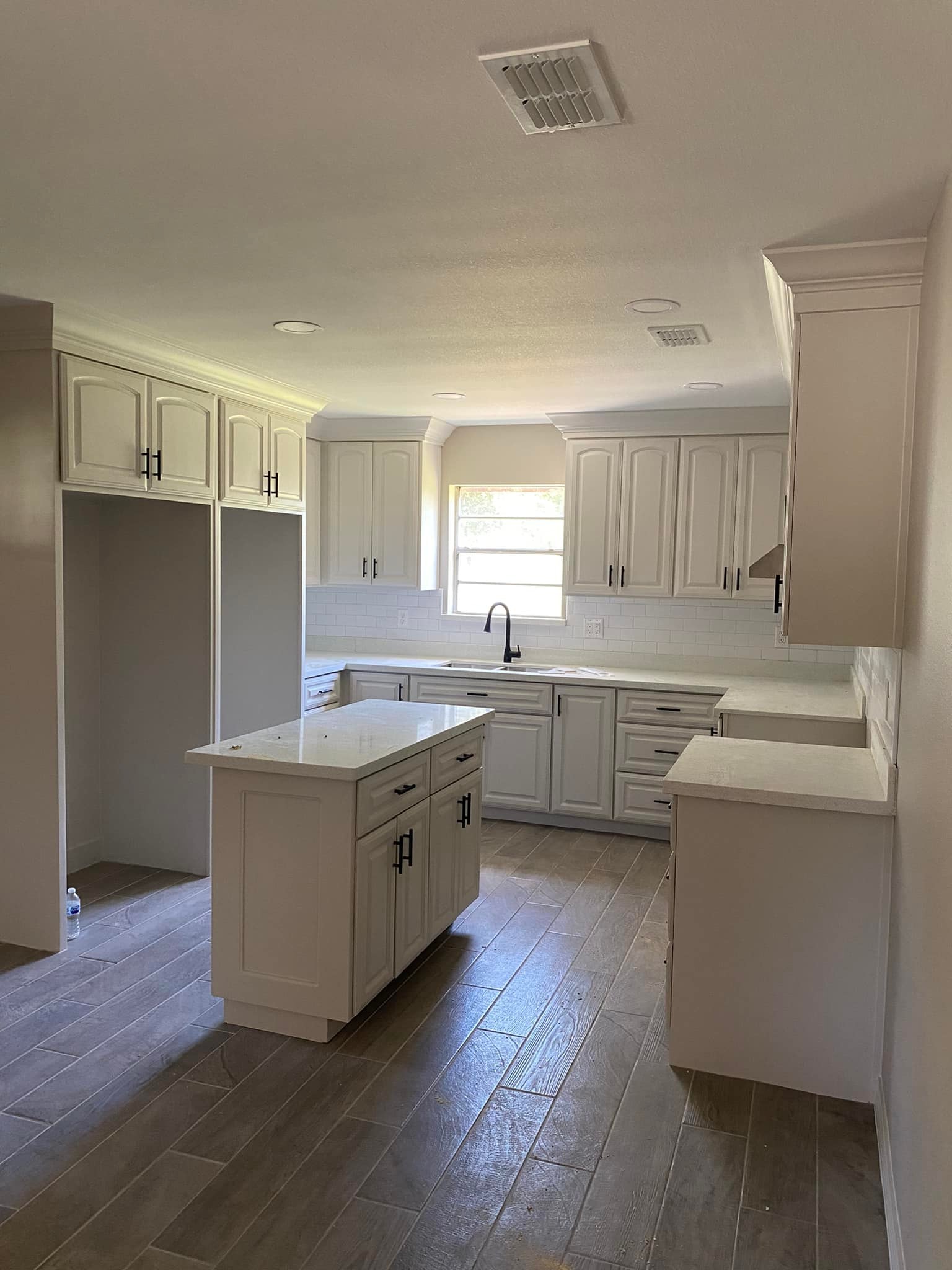 Kitchen Remodel — White Shaker & Quartz Island